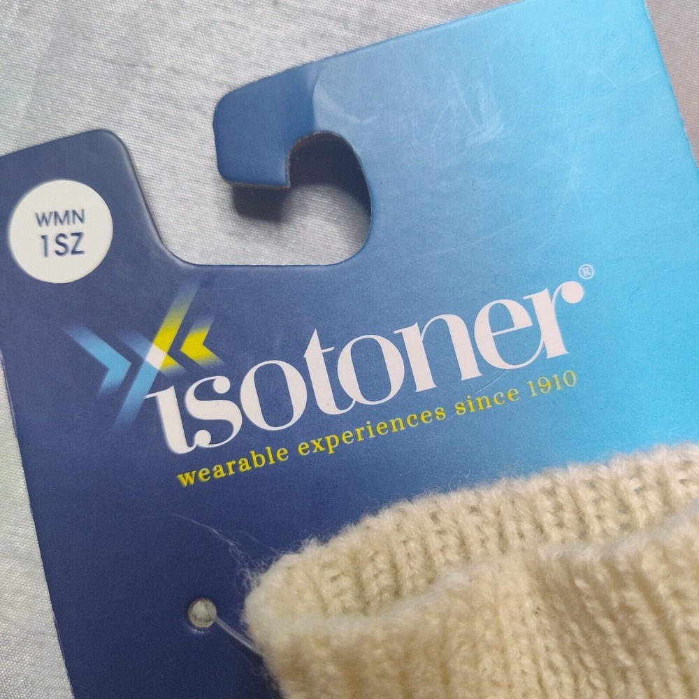ISOTONER Women One Size Ivory Acrylic Blend Lined Gloves NEW - Picture 6 of 9